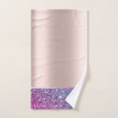 Eleganter Glitzer Shiny Rose Gold Badhandtuch Set (Handtuch)
