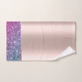 Eleganter Glitzer Shiny Rose Gold Badhandtuch Set (Handtuch)