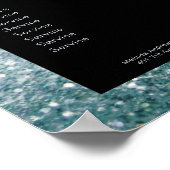 Eleganter Glitzer Silberblaue Preisliste Poster (Ecke)