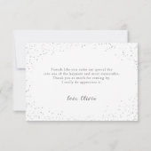 Eleganter Glitzer silberblaues Kleid quinceañera Dankeskarte (Rückseite)