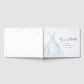 Eleganter Glitzer silberblaues Kleid quinceañera Gästebuch (Voll)
