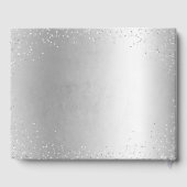 Eleganter Glitzer silberblaues Kleid quinceañera Gästebuch (Rückseite)