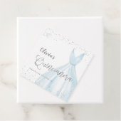 Eleganter Glitzer silberblaues Kleid quinceañera Geschenkanhänger (Beispiel)