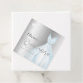 Eleganter Glitzer silberblaues Kleid quinceañera Geschenkanhänger (Beispiel)