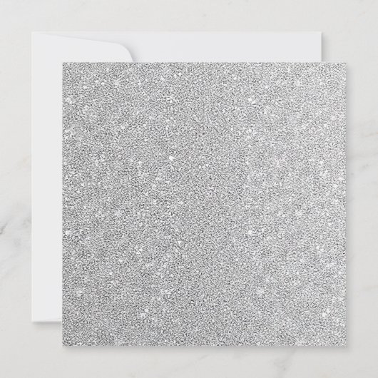 Eleganter Glitzer Silver Calligraphy Geburtstag (Rückseite)