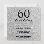 Eleganter Glitzer Silver Calligraphy Geburtstag (Vorderseite)