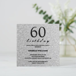 Eleganter Glitzer Silver Calligraphy Geburtstag