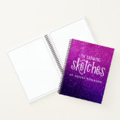 Eleganter Glitzer Sketchbook Lila Rosa Notizblock (Innenseite)