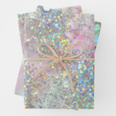 Eleganter Glitzer Sparkle Confetti Modernes Rosa Geschenkpapier Set (Beispiel)