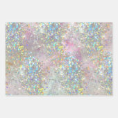 Eleganter Glitzer Sparkle Confetti Modernes Rosa Geschenkpapier Set (Vorderseite)