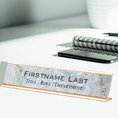 Eleganter Glitzer Sparkle Marble Individuelle Name Schreibtischnamensplakette