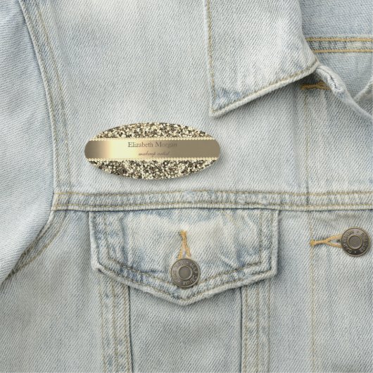 Eleganter Glitzer, Streifen, Perlen Namensschild (Beispiel)