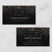 Eleganter Glitzer Subtle Black Imitats Hintergrund Visitenkarte (Vorne/Hinten)