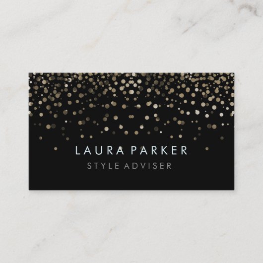 Eleganter Glitzer Subtle Black Imitats Hintergrund Visitenkarte (Vorderseite)