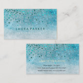 Eleganter Glitzer Subtle Sky Blue Imitate Confetti Visitenkarte (Vorne/Hinten)