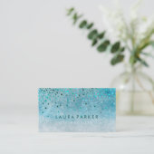 Eleganter Glitzer Subtle Sky Blue Imitate Confetti Visitenkarte (Stehend Vorderseite)