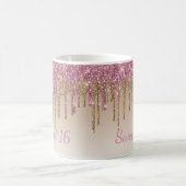 Eleganter Glitzer Sweet 16 Glam Script Ombré Spark Kaffeetasse (Mittel)
