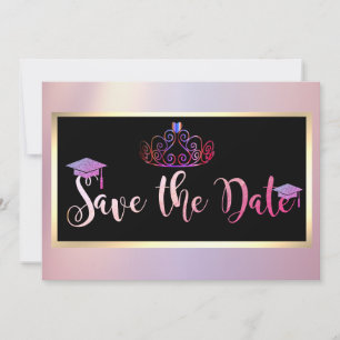 Eleganter Glitzer, Tiara Abschluss Save the Date