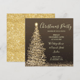 Eleganter Glitzer Tree Weihnachts-Party Einladung
