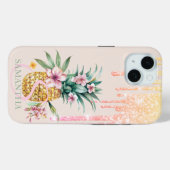 Eleganter Glitzer Tropfen Ananas Case-Mate iPhone Hülle (Rückseite (Horizontal))