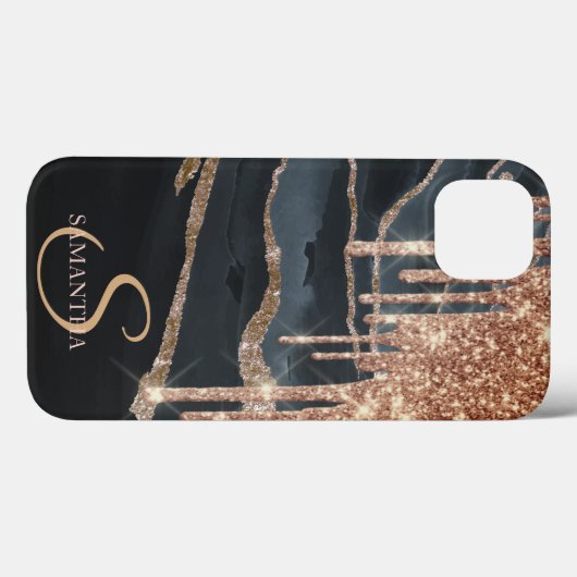 Eleganter Glitzer Tropfen Case-Mate iPhone Hülle (Rückseite (Horizontal))