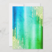 Eleganter Glitzer Tropfen Grüner Sweet 16 Einladung (Rückseite)