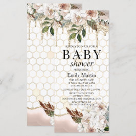 Eleganter Glitzer Tropfen Marble Baby Shower