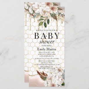 Eleganter Glitzer Tropfen Marble Baby Shower