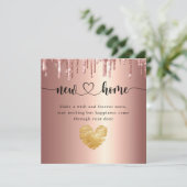 Eleganter Glitzer Tropfen Neue Zuhause Housewarmin Dankeskarte (Stehend Vorderseite)