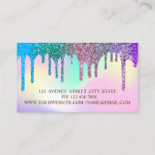 Eleganter Glitzer Tropfen Ombre Holographic Frame Visitenkarte (Rückseite)