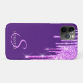 Eleganter Glitzer Tropfens Violet Case-Mate iPhone Hülle (Rückseite (Horizontal))