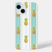 Eleganter Glitzer Tropisches Ananas Streifen Muste Case-Mate iPhone Hülle (Rückseite)