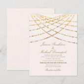 Eleganter Glitzer Twinkle Lights Cream White Weddi Einladung (Vorne/Hinten)