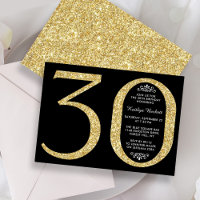 Eleganter Glitzer Typografie 30. Geburtstag