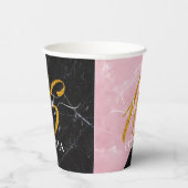 Eleganter Glitzer und Marmor Sweet 16 Paper Cups Pappbecher (Rechts)
