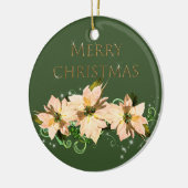 Eleganter Glitzer und Poinsettia Keramik Ornament (Links)