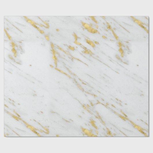 Eleganter Glitzer und weißer Marmor Geschenkpapier (Flach)