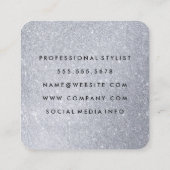 Eleganter Glitzer von Shear und Comb Quadratische Visitenkarte (Rückseite)