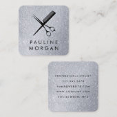 Eleganter Glitzer von Shear und Comb Quadratische Visitenkarte (Vorne/Hinten)