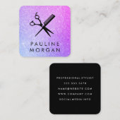 Eleganter Glitzer von Shear und Comb Quadratische Visitenkarte (Vorne/Hinten)