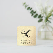 Eleganter Glitzer von Shear und Comb Quadratische Visitenkarte (Stehend Vorderseite)