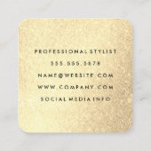 Eleganter Glitzer von Shear und Comb Quadratische Visitenkarte (Rückseite)