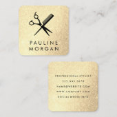 Eleganter Glitzer von Shear und Comb Quadratische Visitenkarte (Vorne/Hinten)