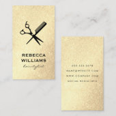 Eleganter Glitzer von Shear und Comb Visitenkarte (Vorne/Hinten)