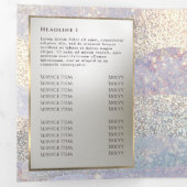 Eleganter Glitzer Wasserfarbwellen dreimal Broschü Dreifach Gefaltete Karte (Innen Erste Seite)