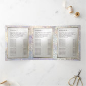 Eleganter Glitzer Wasserfarbwellen dreimal Broschü Dreifach Gefaltete Karte (Innenseite)