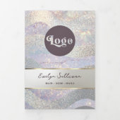 Eleganter Glitzer Wasserfarbwellen dreimal Broschü Dreifach Gefaltete Karte (Cover)