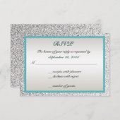 Eleganter Glitzer Wedding RSVP (Vorne/Hinten)
