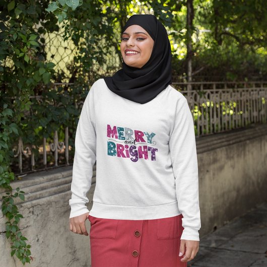 Eleganter Glitzer Weihnachten Fröhlich und hell Fu Sweatshirt