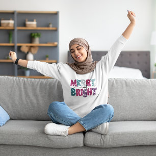 Eleganter Glitzer Weihnachten Fröhlich und hell Fu Sweatshirt